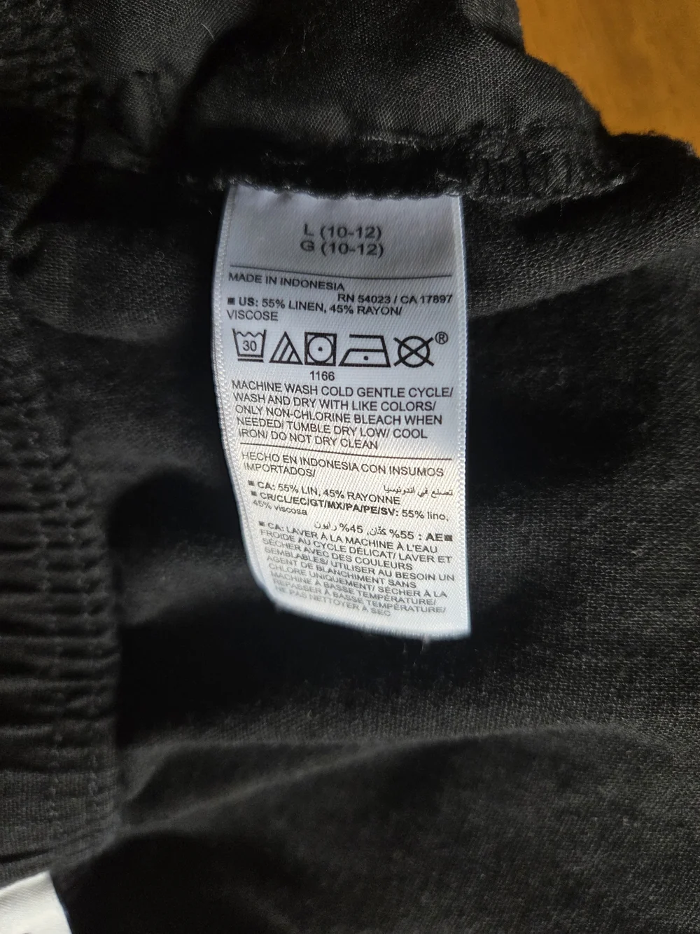 Old Navy Washed Black Drawstring Linen Skirt